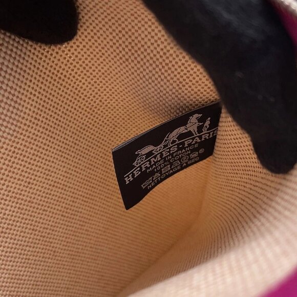 HERMES Flat Pouch New Yachting PM Size PM Canvas Beige/Purple - Picture 7 of 9